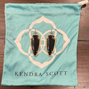 Kendra Scott Black and Gold Drop Earrings
